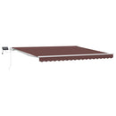 markise med LED-lys 400x300 cm automatisk betjening brun