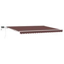 markise med LED-lys 450x300 cm manuel betjening brun