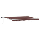 markise med LED-lys 500x300 cm automatisk betjening brun