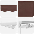 markise med LED-lys 500x300 cm automatisk betjening brun