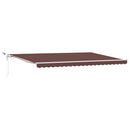 markise med LED-lys 500x300 cm automatisk betjening brun