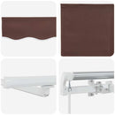 markise med LED-lys 600x300 cm automatisk betjening brun