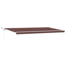 markise med LED-lys 600x300 cm automatisk betjening brun