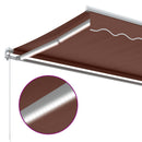 markise med LED-lys 400x350 cm manuel betjening brun