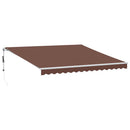 markise med LED-lys 400x350 automatisk betjening brun