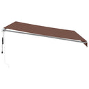 markise med LED-lys 400x350 automatisk betjening brun