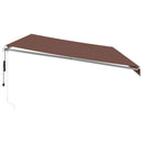 markise med LED-lys 600x350 cm automatisk betjening brun