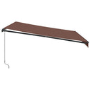 markise med LED-lys 400x350 cm manuel betjening brun