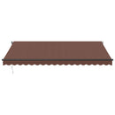 markise med LED-lys 450x350 cm manuel betjening brun