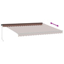 markise med LED-lys 450x350 cm manuel betjening brun