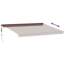 markise med LED-lys 450x350 cm automatisk betjening brun