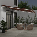 markise med LED-lys 500x350 cm automatisk betjening brun