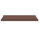 markise med LED-lys 600x350 cm automatisk betjening brun