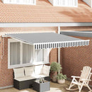 markise 300x250 cm automatisk betjening antracitgrå og hvid