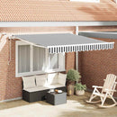 markise m. LED 300x250 cm automatisk betjening antracitgrå hvid