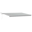 markise m. LED 450x300 cm automatisk betjening antracitgrå hvid