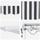 markise m. LED 450x300 cm automatisk betjening antracitgrå hvid