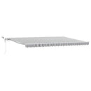 markise m. LED 500x300 cm automatisk betjening antracitgrå hvid