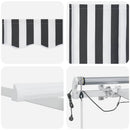 markise m. LED 600x300 cm automatisk betjening antracitgrå hvid
