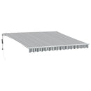 markise 400x350 cm automatisk betjening antracitgrå og hvid