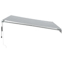 markise 400x350 cm automatisk betjening antracitgrå og hvid