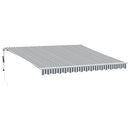 markise m. LED 400x350 cm automatisk betjening antracitgrå hvid