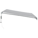 markise m. LED 400x350 cm automatisk betjening antracitgrå hvid