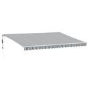 markise 500x350 cm automatisk betjening antracitgrå og hvid