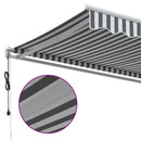 markise 500x350 cm automatisk betjening antracitgrå og hvid