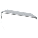 markise m. LED 500x350 cm automatisk betjening antracitgrå hvid