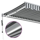 markise m. LED 500x350 cm automatisk betjening antracitgrå hvid