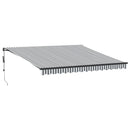 markise m. LED 400x350 cm automatisk betjening antracitgrå hvid