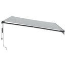 markise m. LED 400x350 cm automatisk betjening antracitgrå hvid