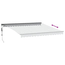 markise m. LED 400x350 cm automatisk betjening antracitgrå hvid