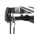markise m. LED 400x350 cm automatisk betjening antracitgrå hvid