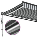 markise m. LED 400x350 cm automatisk betjening antracitgrå hvid