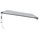 markise m. LED 450x350 cm automatisk betjening antracitgrå hvid