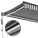 markise m. LED 450x350 cm automatisk betjening antracitgrå hvid