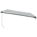 markise m. LED 500x350 cm manuel betjening antracitgrå og hvid