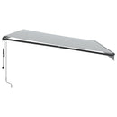 markise m. LED 500x350 cm automatisk betjening antracitgrå hvid