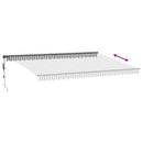 markise m. LED 500x350 cm automatisk betjening antracitgrå hvid