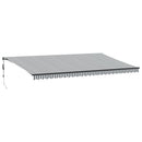 markise 600x350 cm automatisk betjening antracitgrå og hvid