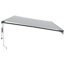 markise 600x350 cm automatisk betjening antracitgrå og hvid