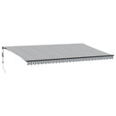 markise m. LED 600x350 cm automatisk betjening antracitgrå hvid