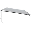 markise m. LED 600x350 cm automatisk betjening antracitgrå hvid