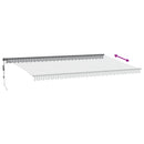 markise m. LED 600x350 cm automatisk betjening antracitgrå hvid