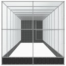 voliere med udvidelse 1037x203x216 cm stål sølvfarvet