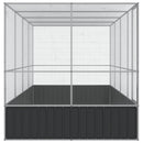 voliere med forlænger sølv 418x207x212 cm stål
