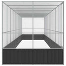 voliere med udvidelse 1039x207x212 cm stål sølvfarvet