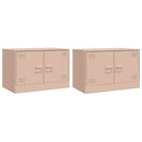 tv-borde 2 stk. 67x39x44 cm stål lyserød